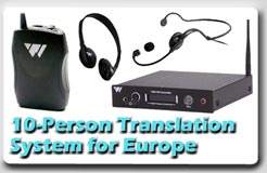 simultaneous interpretation equipment for Europe