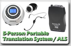 5-person portable translation system
